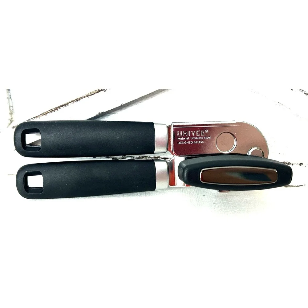 New UHIYEE Hand Held Can Opener Heavy Duty with Magnetic Lid Lifter Black 1285Rk
